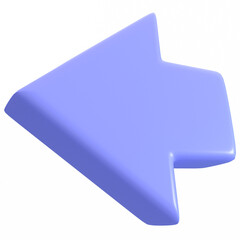 3d arrow icon in purple color, for UI, poster, banner, social media post. 3D rendering