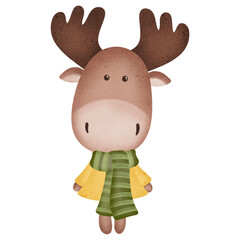 Cute reindeer cartoon design character 