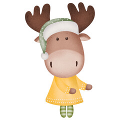 Cute reindeer cartoon design character 