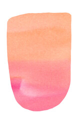 pink and orange watercolor stain brush stroke frame isolated on white background,watercolor png file clipart
