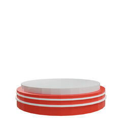 product show podium red