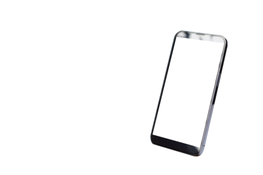 Smartphone mockup isolated on PNG pixelization background