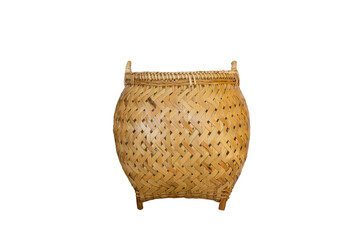  brown wooden basket on white