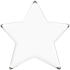 3d glass star icon, for UI, poster, banner, social media post. 3D rendering