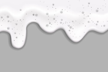 Bath foam isolated on transparent background. Shampoo bubbles texture.Flowing shampoo and bath lather ,vector illustration.