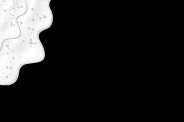 Bath foam isolated on transparent background. Shampoo bubbles texture.Flowing shampoo and bath lather ,vector illustration.