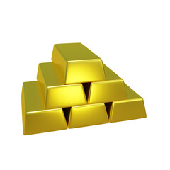 3D rendering fine Gold bar isolated