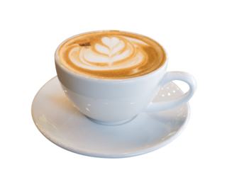 Hot cappuccino coffee cup isolated