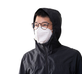 Asain man wearing face mask