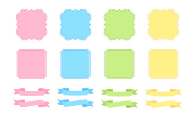 シンプルで可愛いフレームベクターイラスト