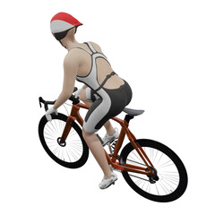 bicycle racer woman 3d illustration