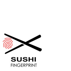 sushi fingerprint logo design concept