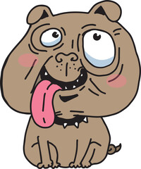 funny and ugly dog cartoon