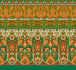 Seamless Paisley Indian Silky boder