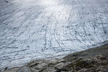 details of the ice of Steingletscher in the Bernese Alps
