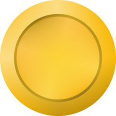 Golden coin icon png design.