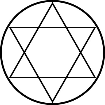 Black magic circle with star of david png icon design.