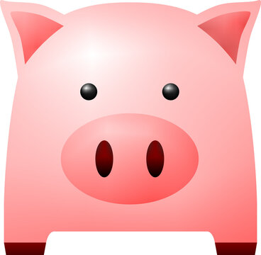 Cute pink fat pig standing cartoon character png icon design.
