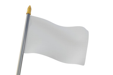 Mockup flag pole, Waving flag. 3d Rendering