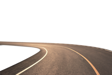 curve asphalt road isolated