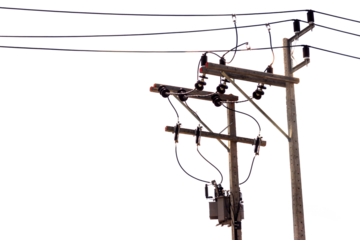 electric pole isolated on white background