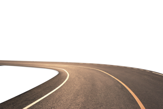 curve asphalt road isolated