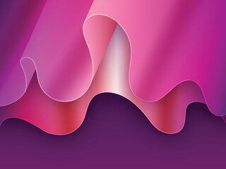 Gradient Pink And Purple Paper Layers Style Background.
