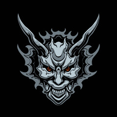 oni japanese mask illustration vector