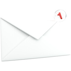 3d envelope icon on white color, for UI, poster, banner, social media post. 3D rendering