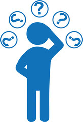 Confusion icon, human confused symbol vector