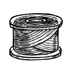 A spool of sewing thread vector illustration on white background