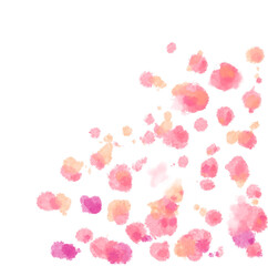 Summer tone red pink leaves and flowers abstract dots pattern watercolor painting