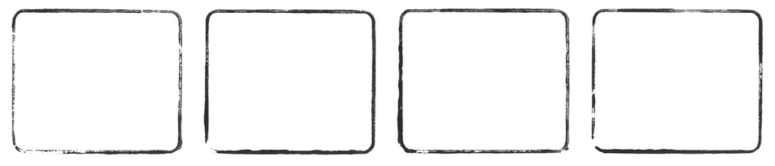 4x grunge Rahmen in schwarz - Stempel oder Pinsel Vorlage