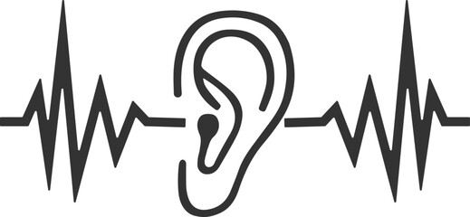 Hearing test icon, listening icon vector