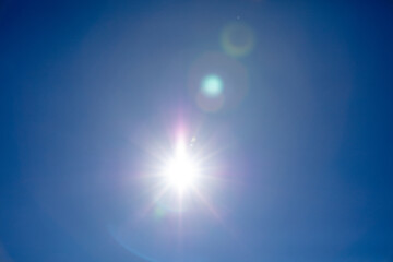 halo sunlight on blue sky