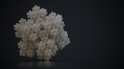 3D computer generated fractal abstract geometric object  details isolated on infinite background 