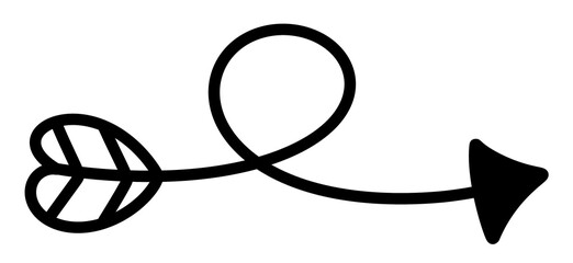 Doodle arrow hand drawn direction line icon