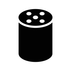 Alexa, echo, plus, smart, speaker icon. Black vector graphics.