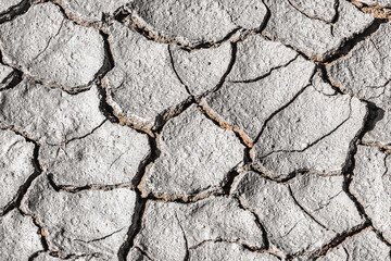 Dried cracked earth soil ground texture background. Lack of fertile soil. Drought. Harvest problems.