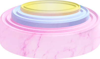 3D podium with marble texture