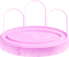 3D podium with marble texture