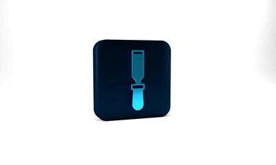 Blue Chisel tool for wood icon isolated on grey background. Blue square button. 3d illustration 3D render