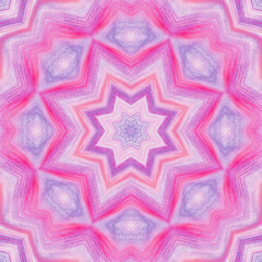 Abstract watercolor seamless pattern, cage, kaleidoscope