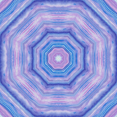 Abstract watercolor seamless pattern, cage, kaleidoscope