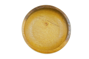Wooden bowl top view