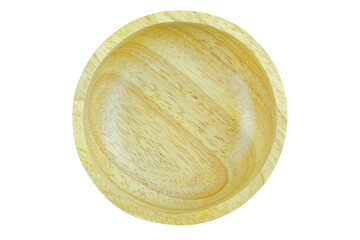 Wooden bowl top view