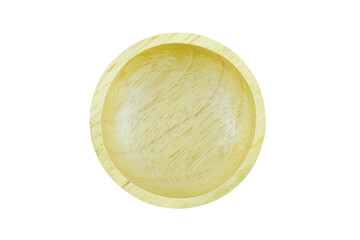 Wooden bowl top view