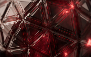 Abstract triangle shape geometry, 3d rendering.