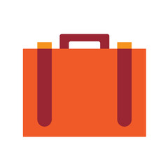 orange suitcase, flat style minimalist vector icon