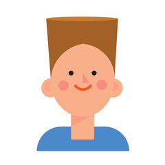 Vector illustration of a flat character of a teenager boy with flattop haircut. Minimalist cartoon portrait. Social media avatar, web icon